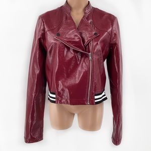BCBGeneration Burgundy Moto Jacket Sz L